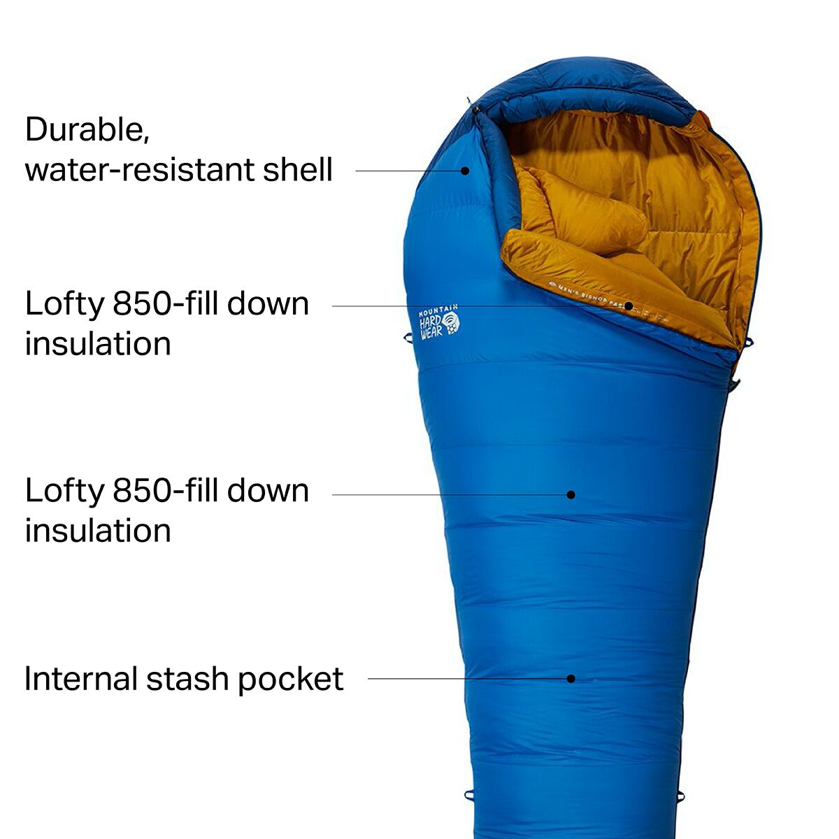 Mountain Hardwear Pass Sleeping Bag 15F Down Hike & Camp