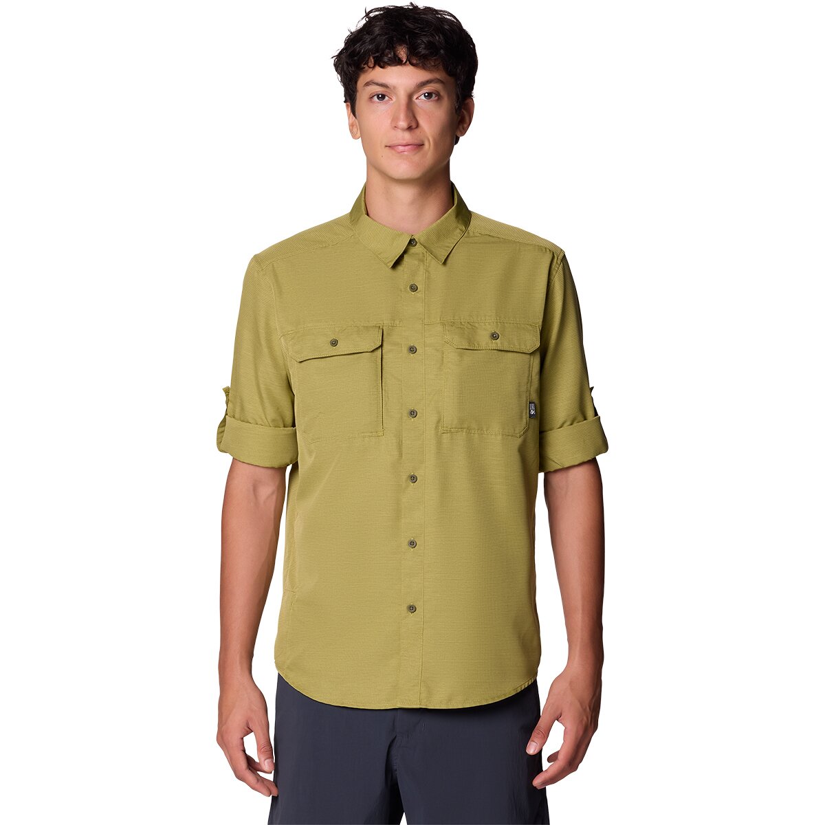 Мужская рубашка Mountain Hardwear Canyon Long-Sleeve Shirt, цвет: Bright Fatigue — фото 3
