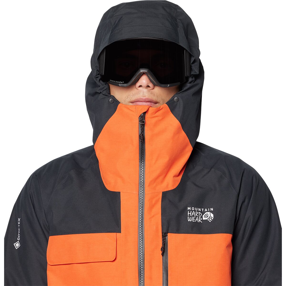 Мужская куртка Mountain Hardwear Cloud Bank GORE-TEX, цвет: Aspect / Чёрный — фото 4