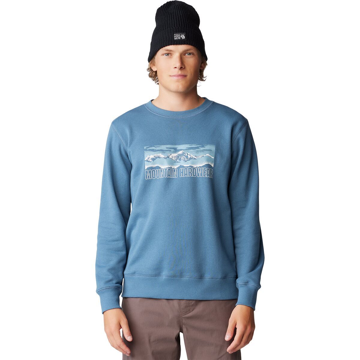 Men's Mountains Crew Sweatshirt, Heather Navy main image 1