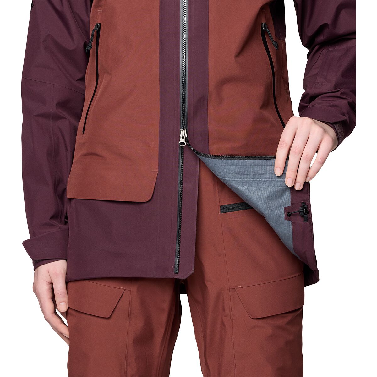 Женская куртка Mountain Hardwear Boundary Ridge GORE-TEX, цвет: Ежевичный / Коричневый — фото 3