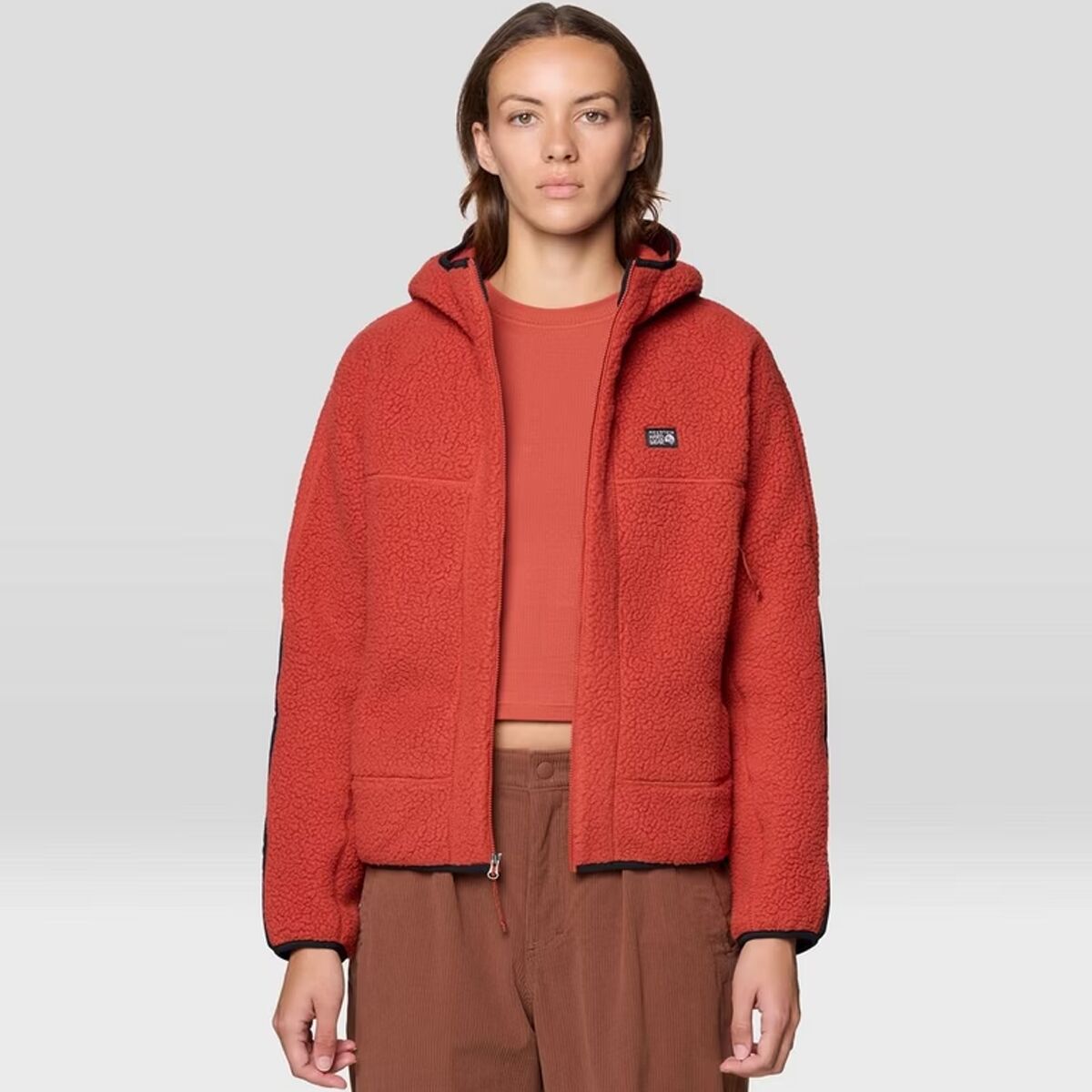 Женская куртка Mountain Hardwear HiCamp Fleece Full-Zip Hooded, цвет: Красный — фото 5