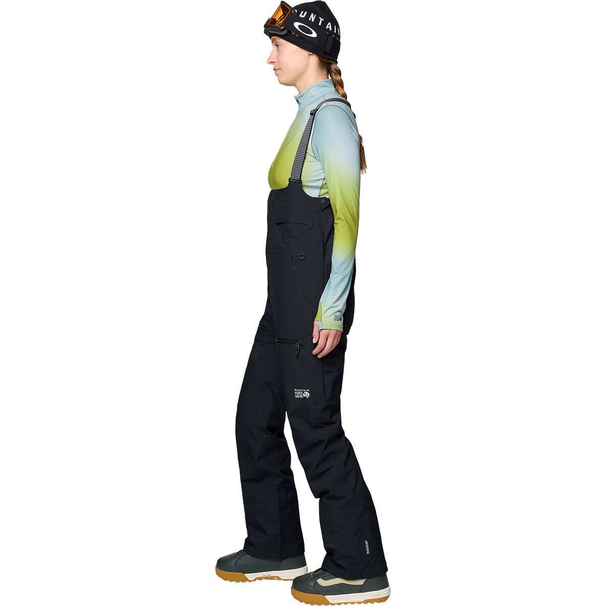 Женские брюки Mountain Hardwear Powder Maven Bib, цвет: Чёрный — фото 2