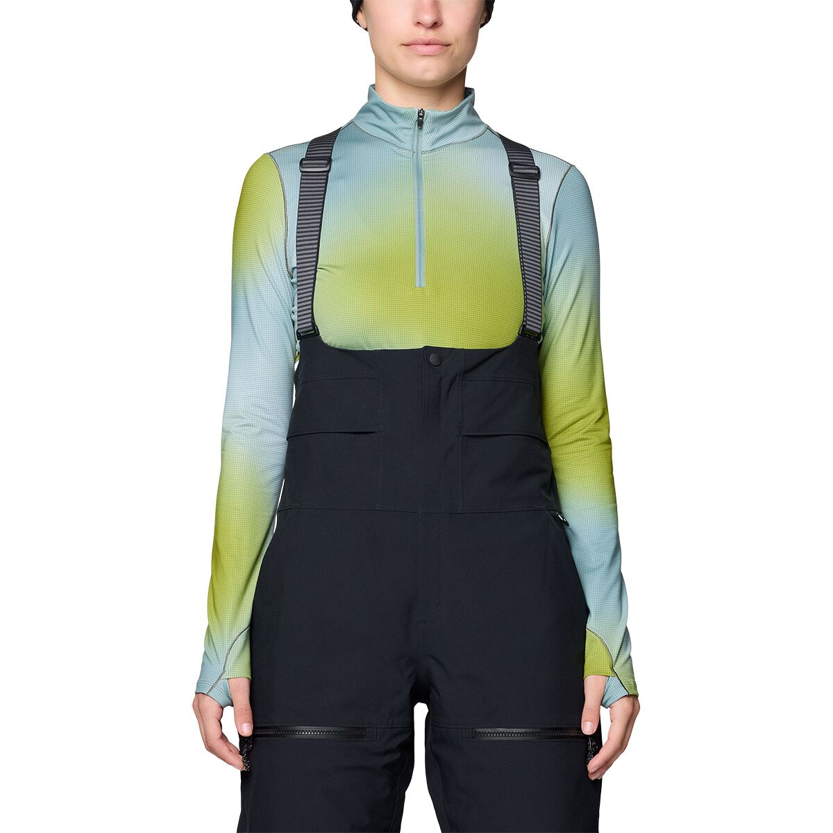 Женские брюки Mountain Hardwear Powder Maven Bib, цвет: Чёрный — фото 3
