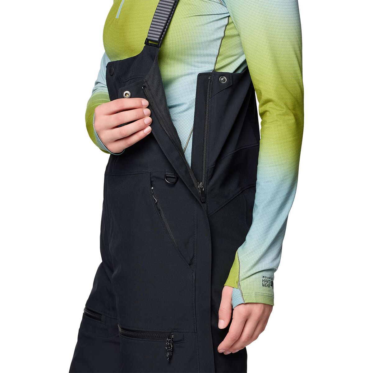 Женские брюки Mountain Hardwear Powder Maven Bib, цвет: Чёрный — фото 4