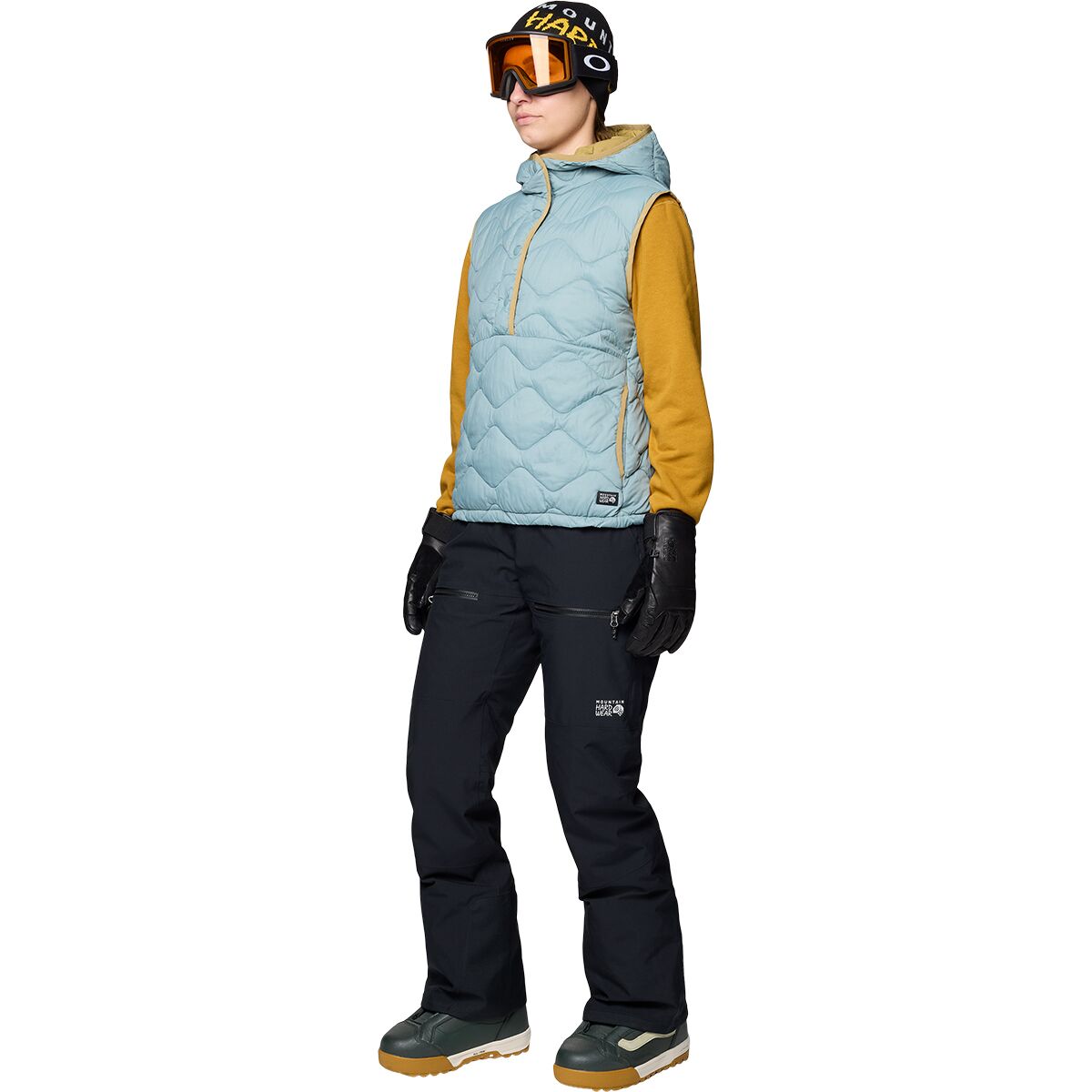 Женские брюки Mountain Hardwear Powder Maven Bib, цвет: Чёрный — фото 10
