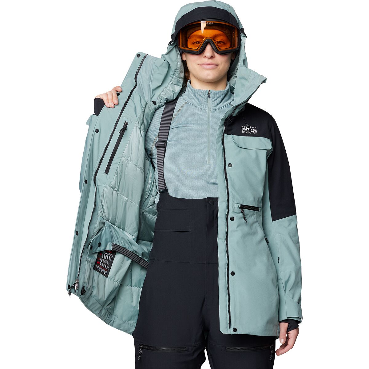 Женская куртка Mountain Hardwear Powder Maven, цвет: Синий шалфейный / Чёрный — фото 5
