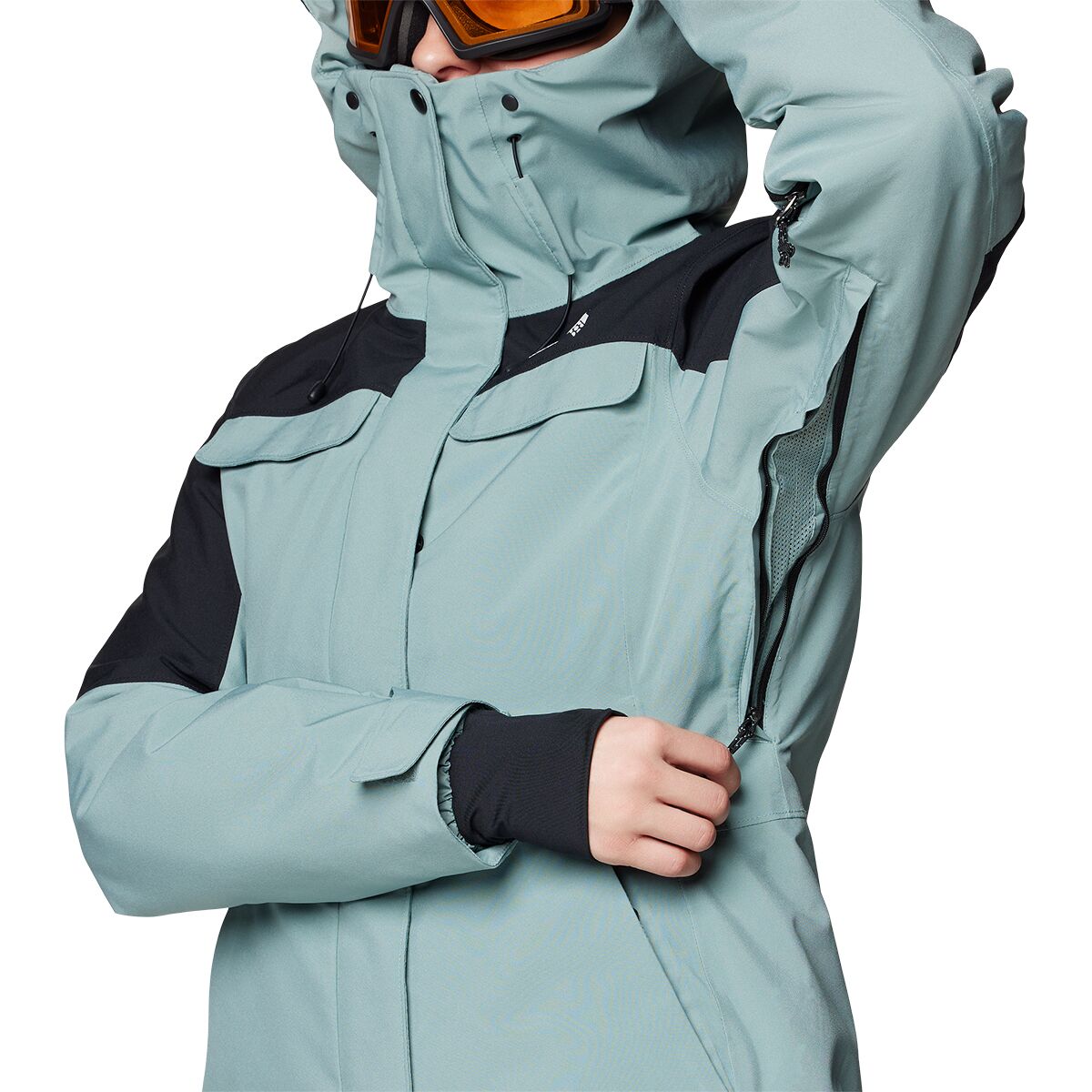 Женская куртка Mountain Hardwear Powder Maven, цвет: Синий шалфейный / Чёрный — фото 8