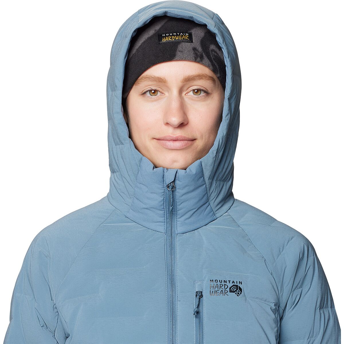 Женская куртка Mountain Hardwear Stretchdown Hooded, цвет: Синий меланжевый — фото 5