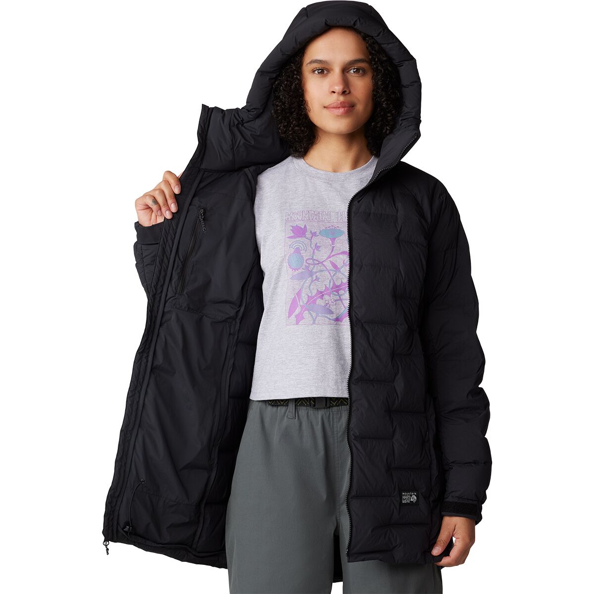 Женская куртка Mountain Hardwear Stretchdown, цвет: Чёрный — фото 6