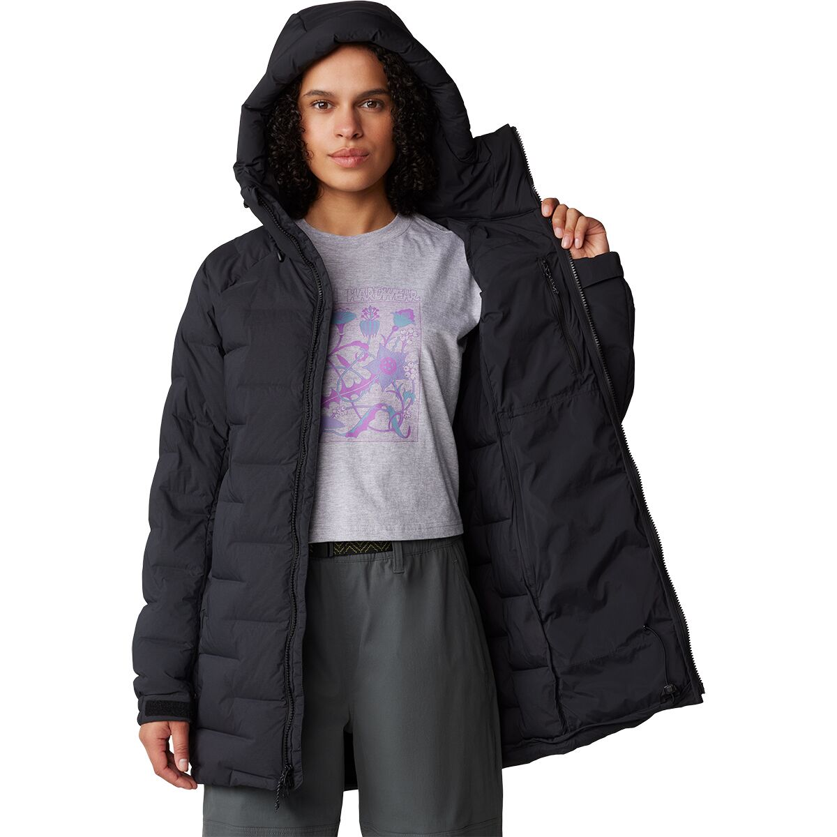 Женская куртка Mountain Hardwear Stretchdown, цвет: Чёрный — фото 7