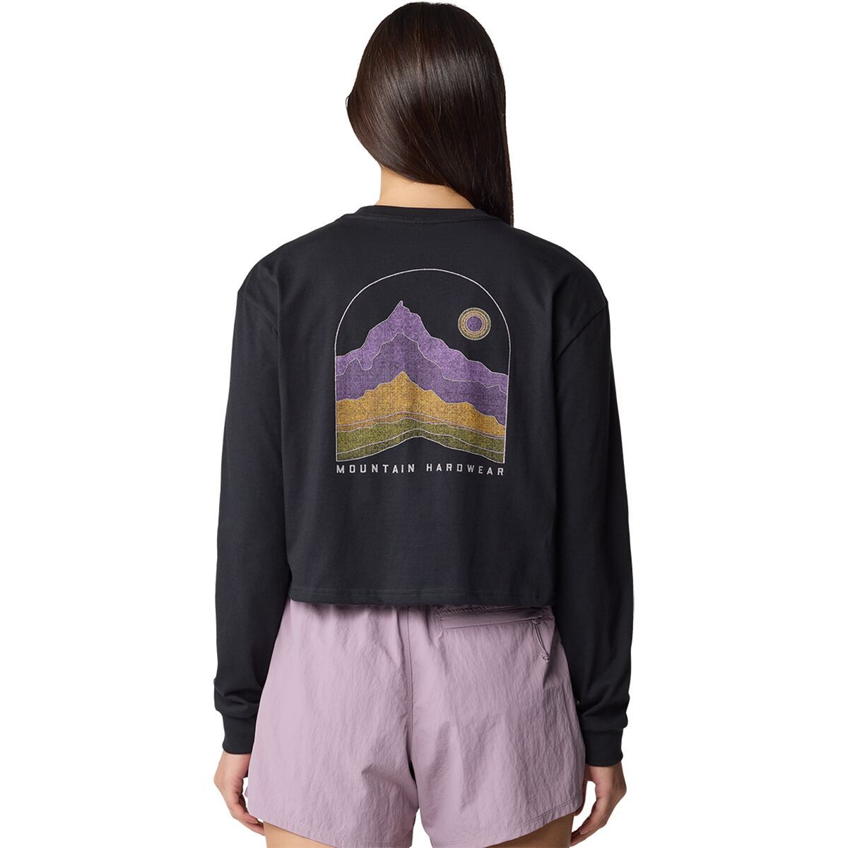 Mountain Sunset Boxy Crop Long-Sleeve Top - Women's