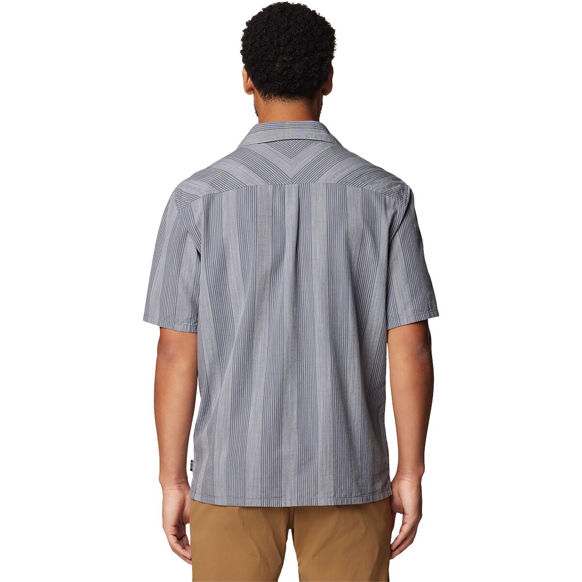 Мужская рубашка Mountain Hardwear Cottonwood Camp Lite Short-Sleeve, цвет: Графитовый полосатый — фото 5