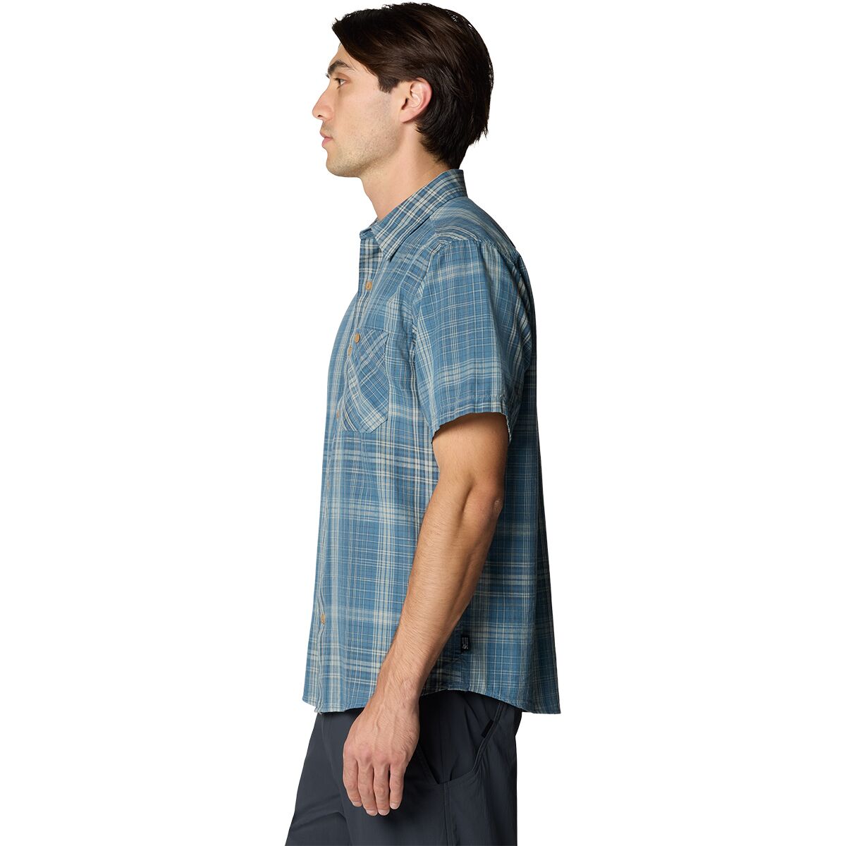 Мужская рубашка Mountain Hardwear Cottonwood Lite Short-Sleeve, цвет: Синий клетчатый — фото 2