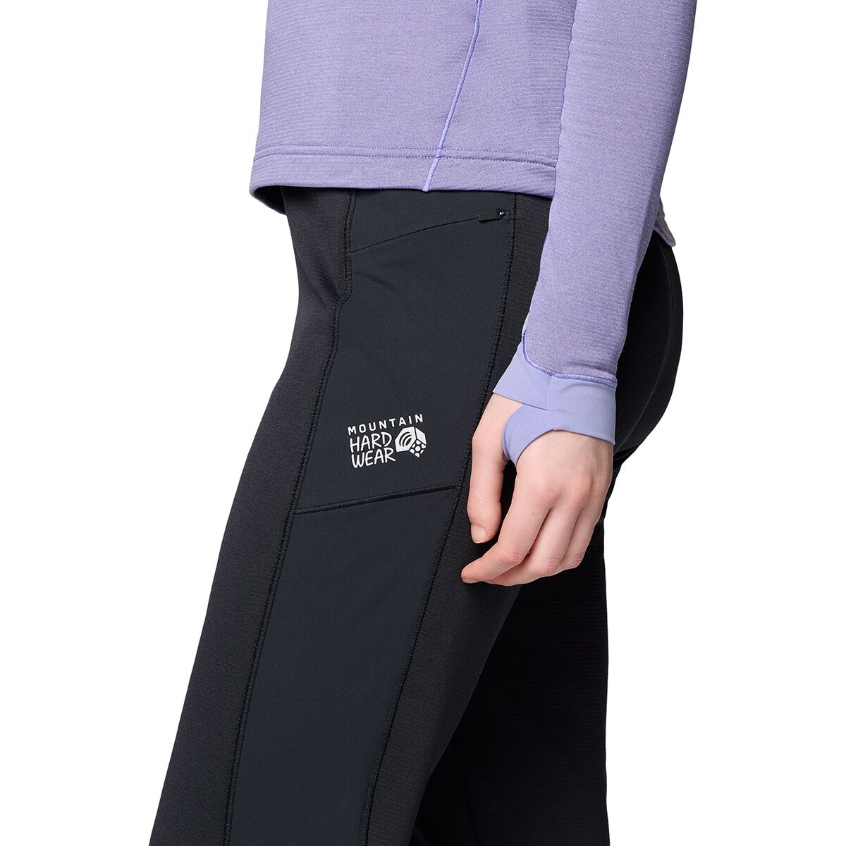 Женские брюки Mountain Hardwear Up First Tech Fleece Pant, цвет: Чёрный — фото 6