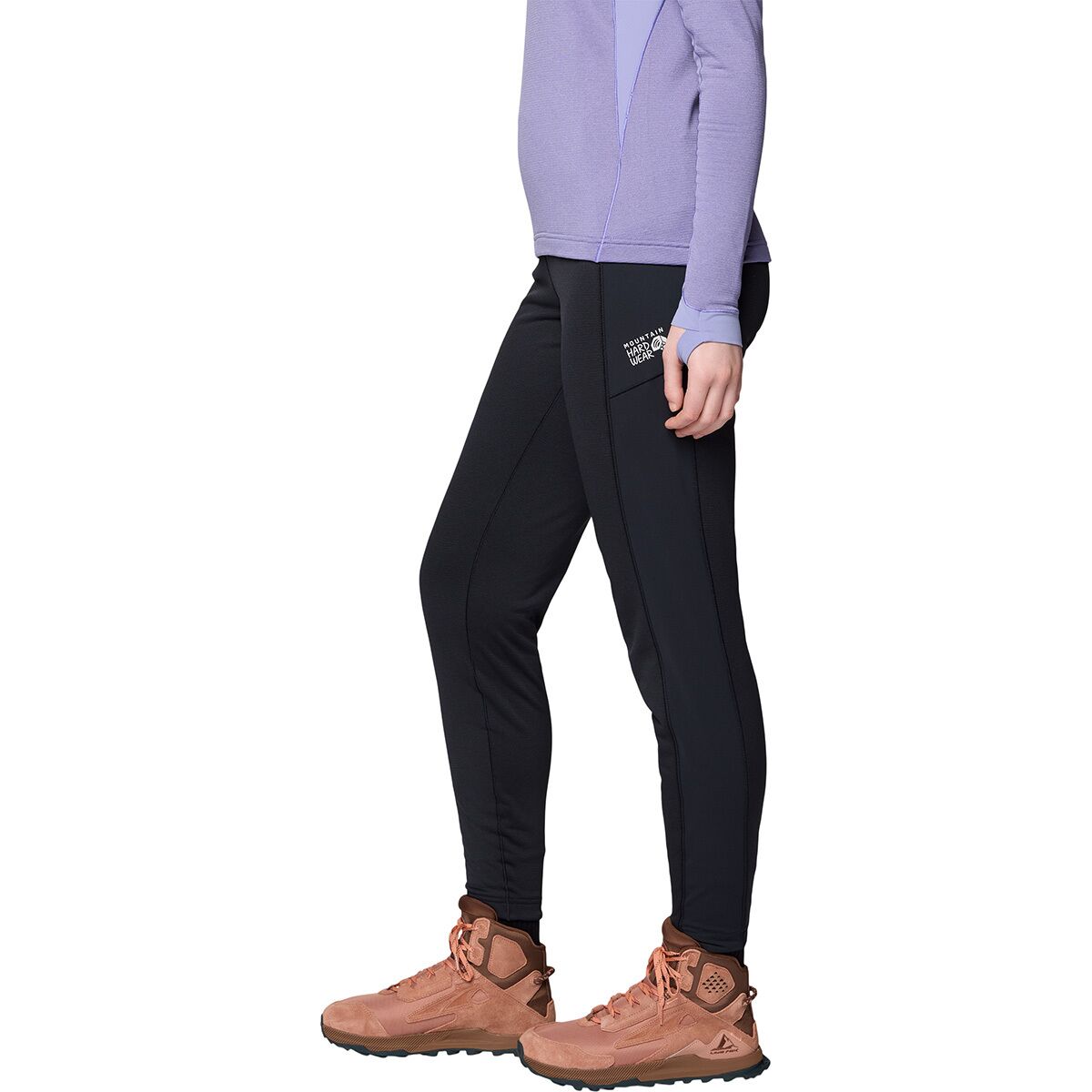 Женские брюки Mountain Hardwear Up First Tech Fleece Pant, цвет: Чёрный — фото 8