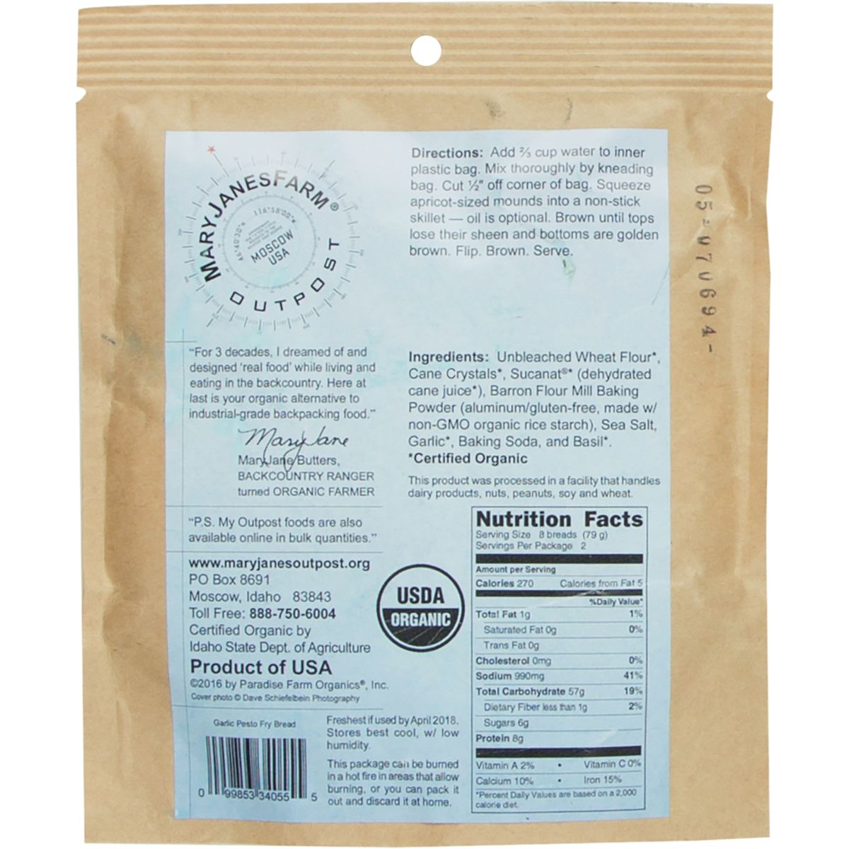 Mary Janes Farm Organic Garlic Pesto Fry Bread