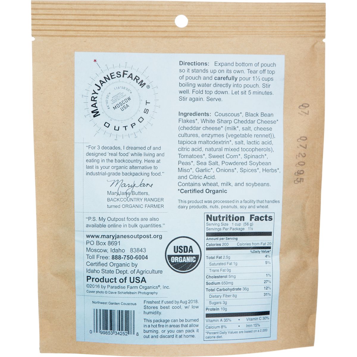 Mary Janes Farm Organic Northwest Garden Couscous