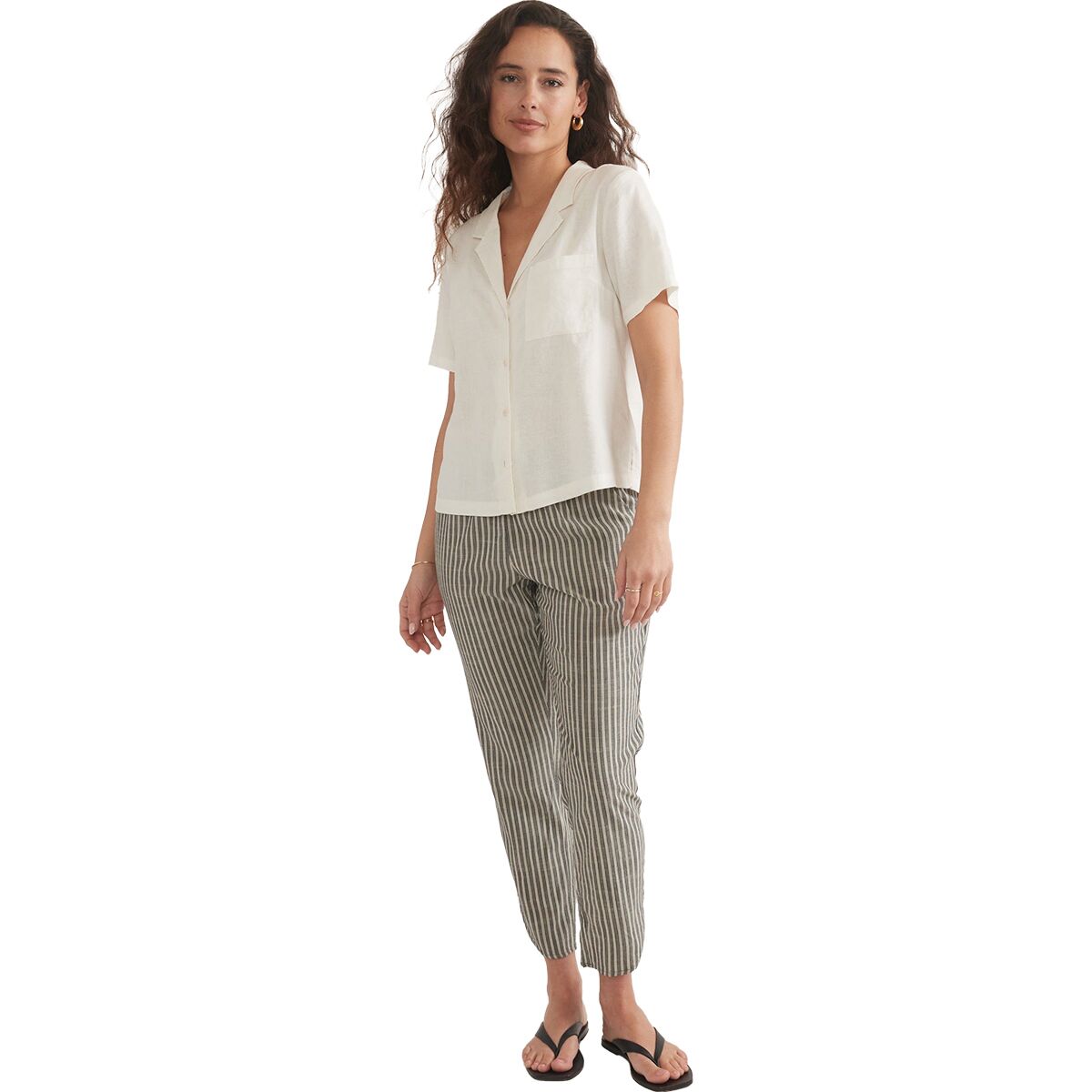 Marine Layer Lucy Short-Sleeve Hemp Resort Shirt -...