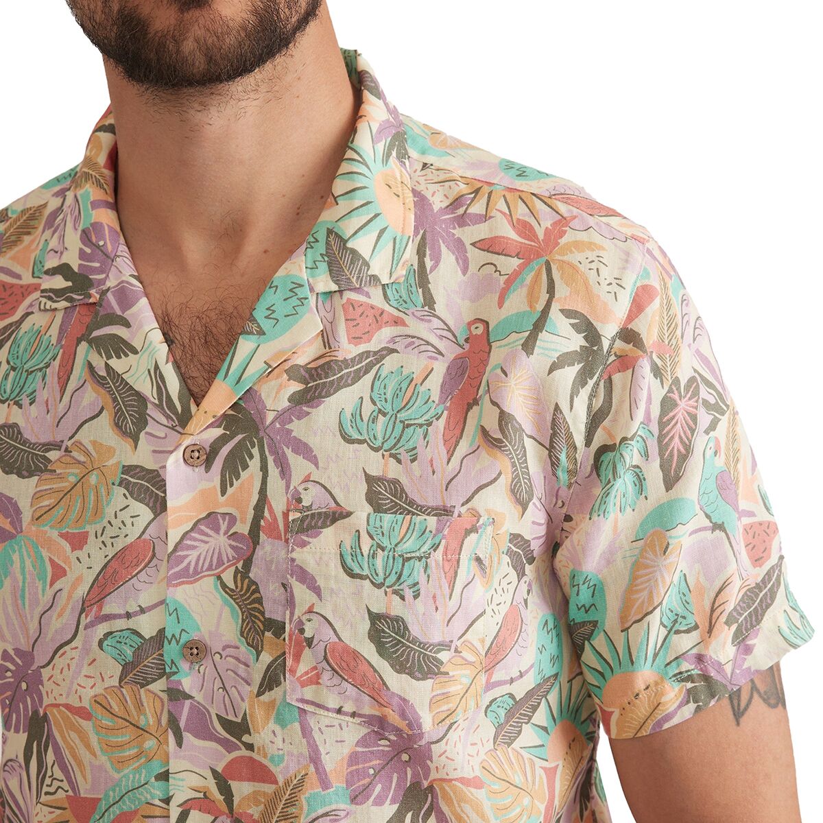 Marine Layer Tencel Linen Resort Short-Sleeve Shirt -...