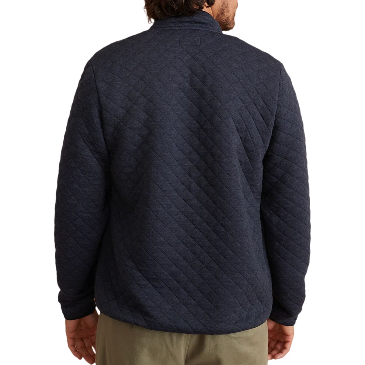 Мужская куртка Marine Layer Corbet Diamond Quilt Full Zip, цвет: Тёмно-синий — фото 2