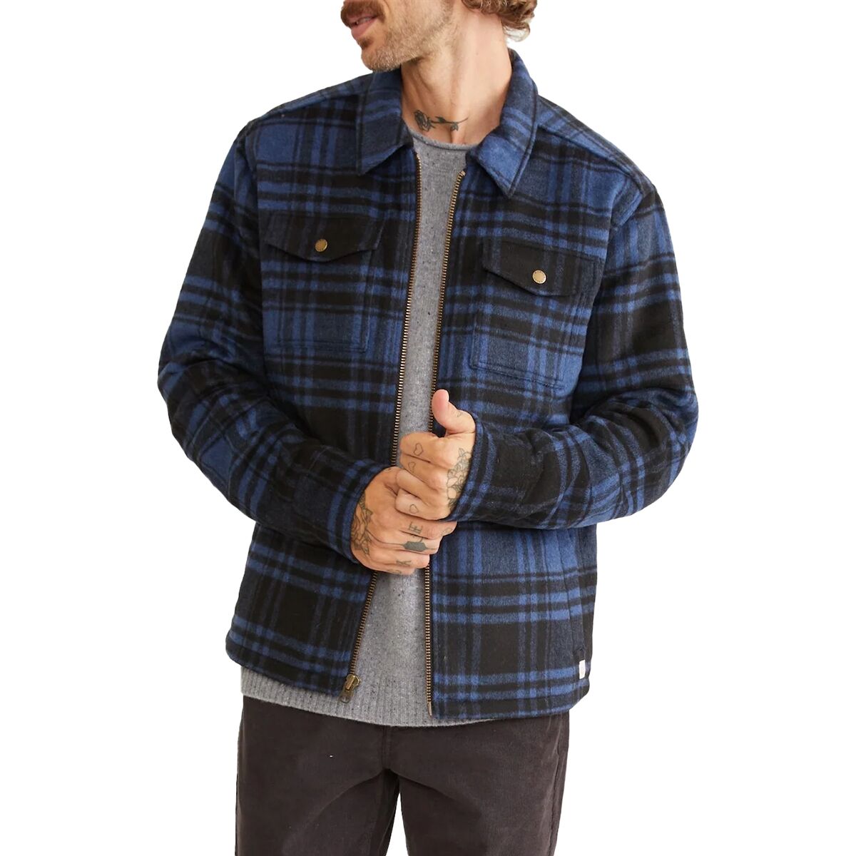 Marine Layer Plaid Zip Jacket Men s Clothing