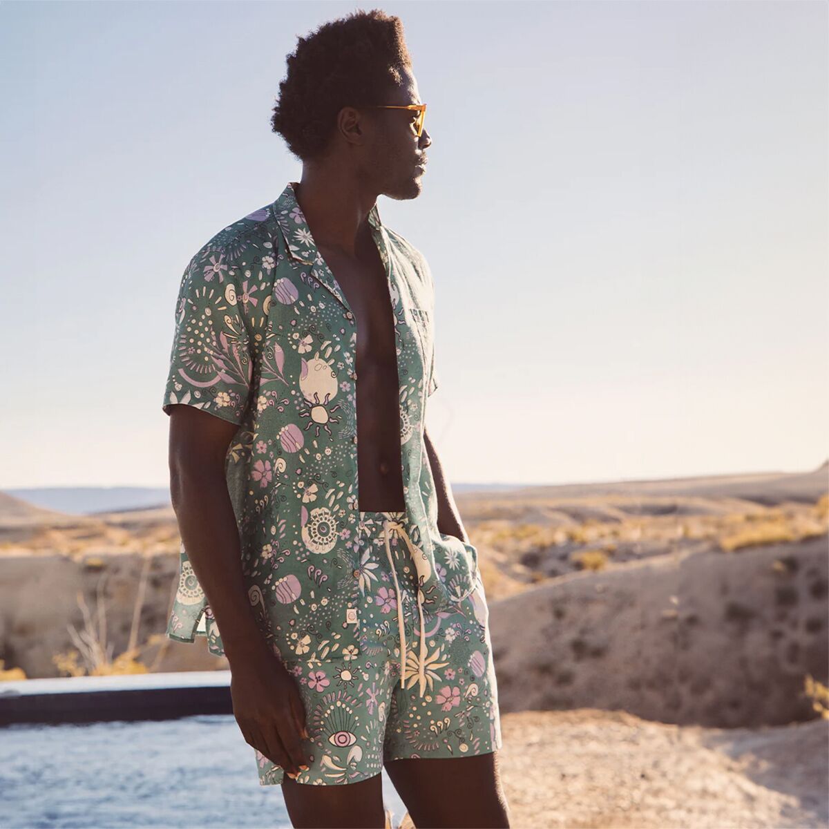 Marine Layer Short-Sleeve Tencel Linen Resort Shirt -...