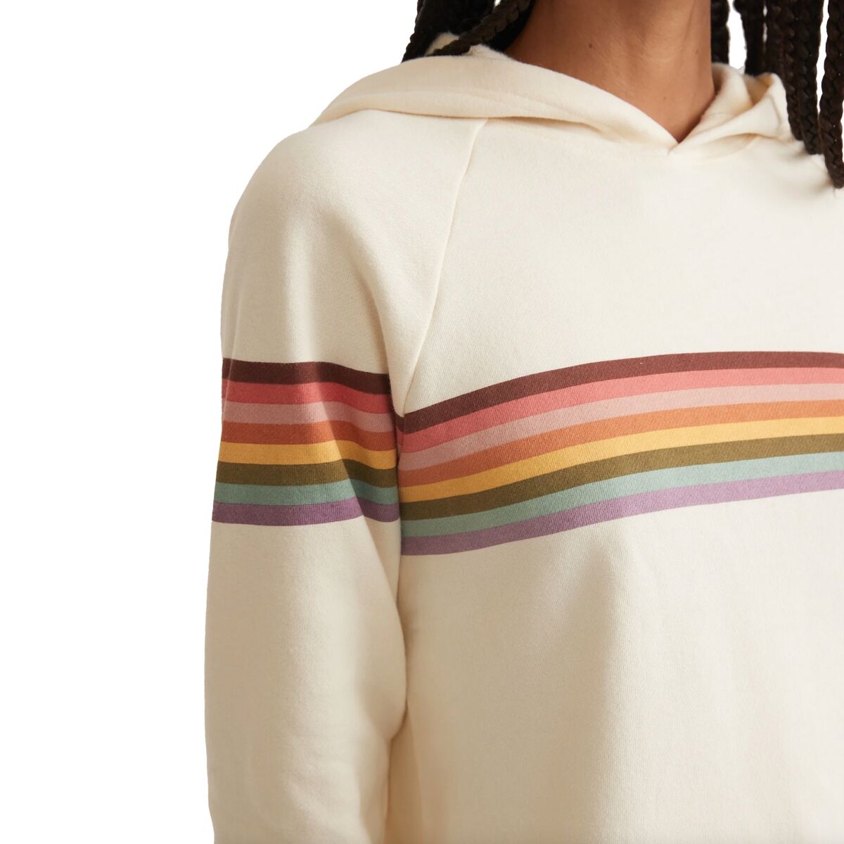 Tie-Dye Cropped Hooded Sweatshirt For Women - XS In Lagoon Color, 60% Cotton 40% Polyester