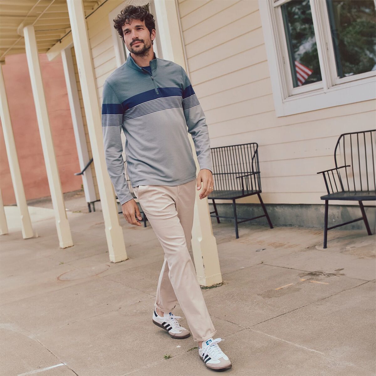 Marine Layer Air Stripe 1/4-Zip Pullover - Men´s