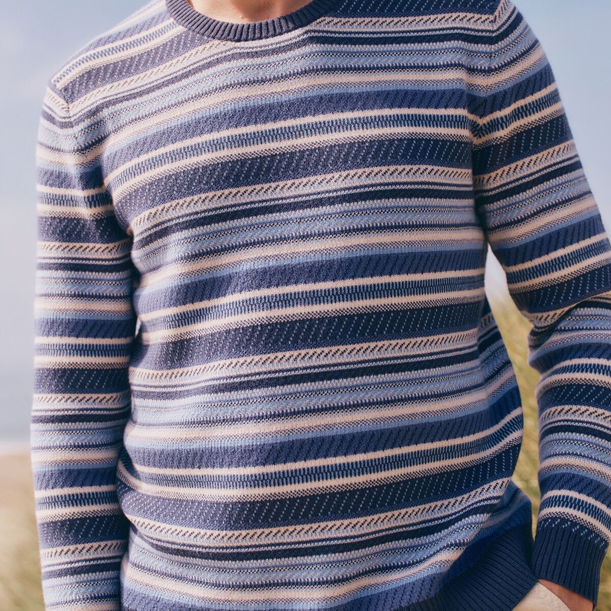 Marine Layer Double Knit Jacquard Crew Sweater - Men´s