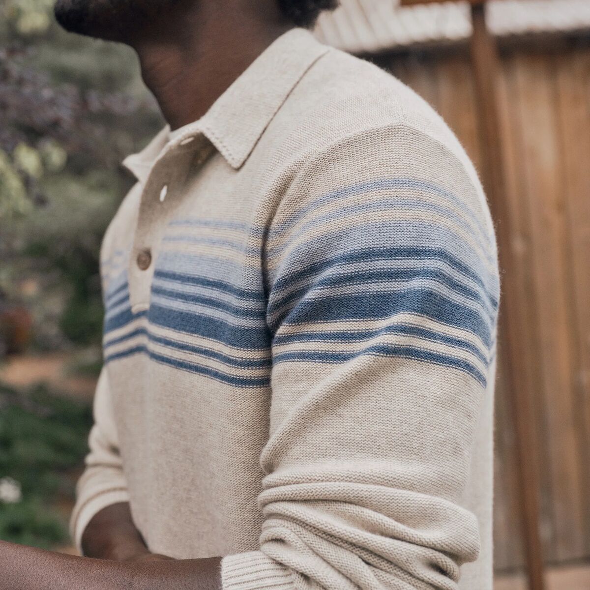 Marine Layer Ellias Chest Stripe Sweater Polo - Men´s