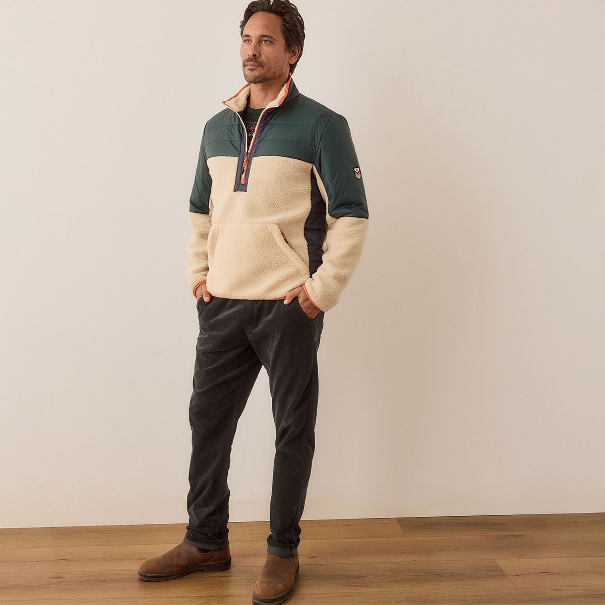 Marine Layer Archive Mixed Media Sherpa 1/2-Zip - Men´s