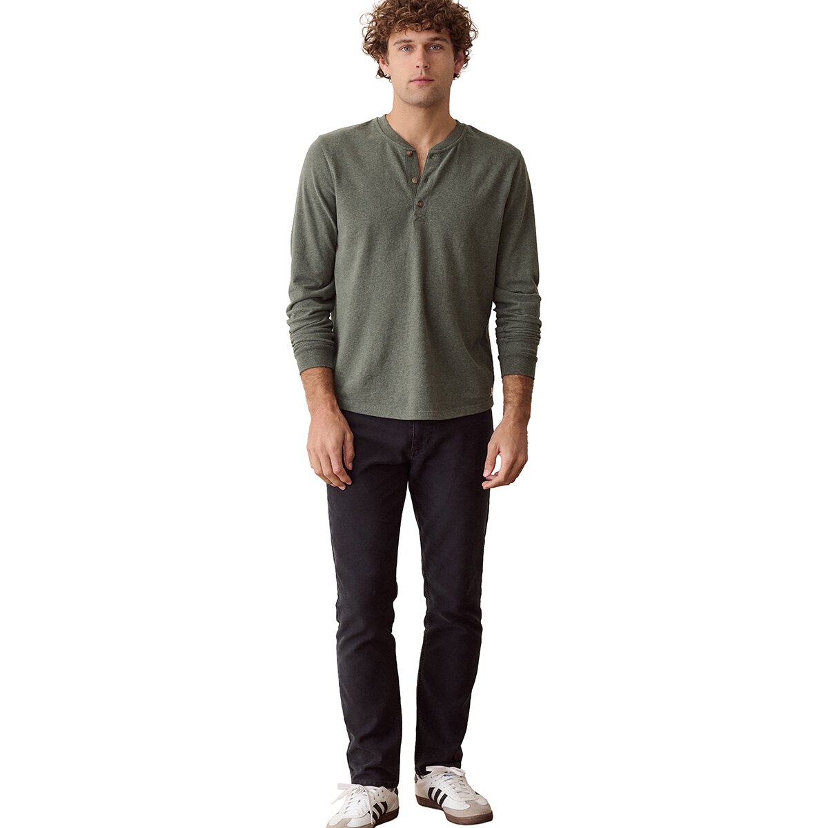 Мужские брюки Marine Layer 5 Pocket Stretch Terry Pant - Athletic Fit, цвет: Выцветший чёрный — фото 2