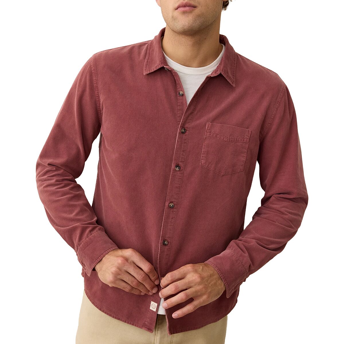 Мужская рубашка Marine Layer Lightweight Corduroy, цвет: Каштаново-рыжий
