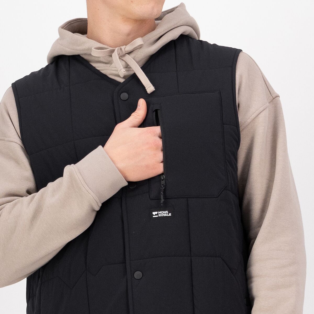 Жилет Mons Royale Stacker Merino Insulated, цвет: Чёрный — фото 2