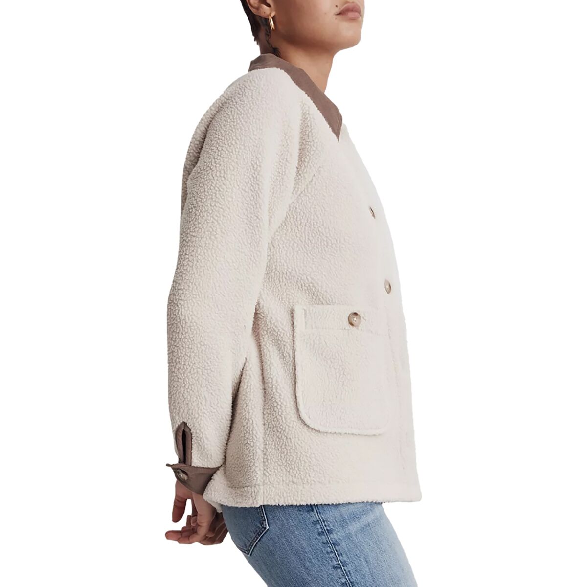 Madewell CorduroyTrimmed Resourced Sherpa Jacket Women's Clothing
