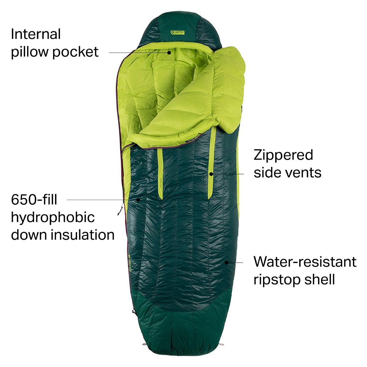 NEMO Equipment Inc. Disco 15 Sleeping Bag 15F Down Women's Hike & Camp