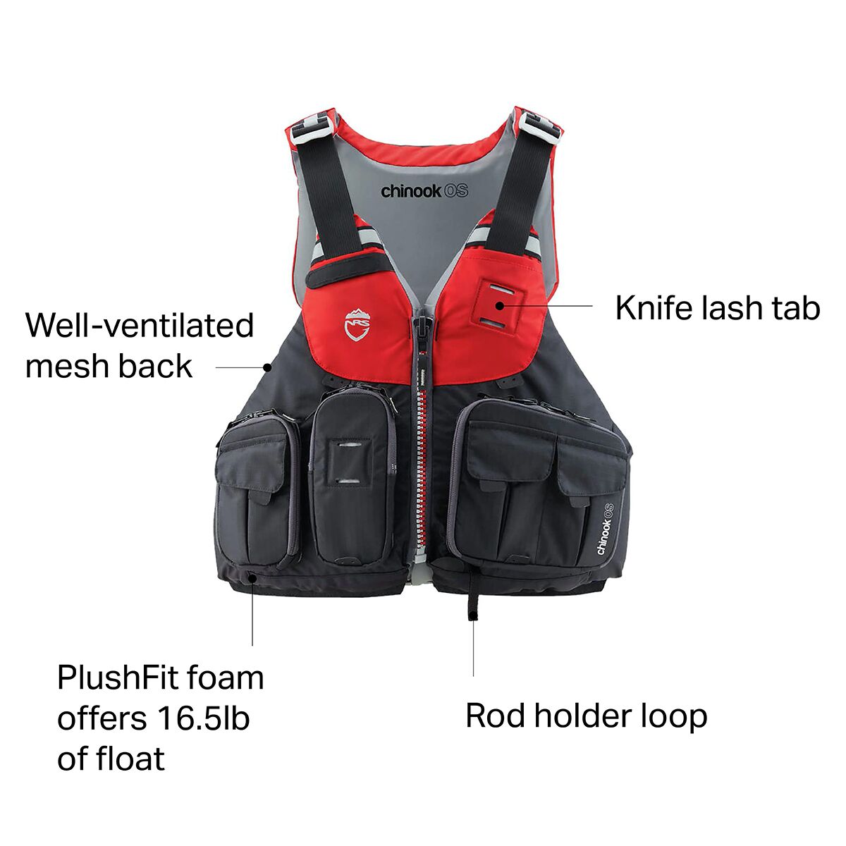 NRS Chinook OS Fishing Personal Flotation Device Paddle