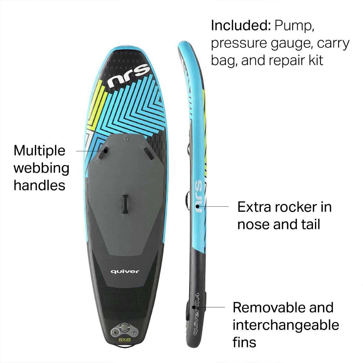 NRS Quiver 10ft 4in Inflatable StandUp Paddleboard Paddle