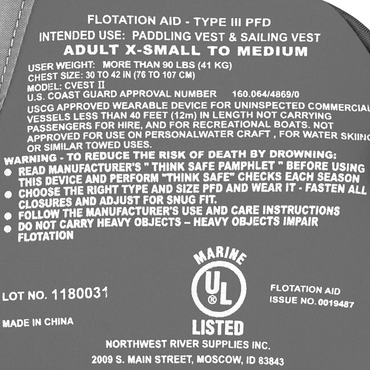 NRS cVest Type III Personal Flotation Device