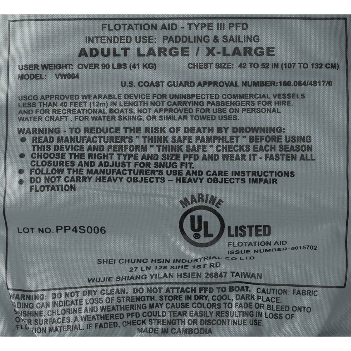NRS Ion Personal Flotation Device