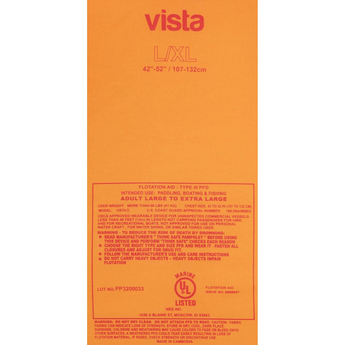 NRS Vista Personal Flotation Device