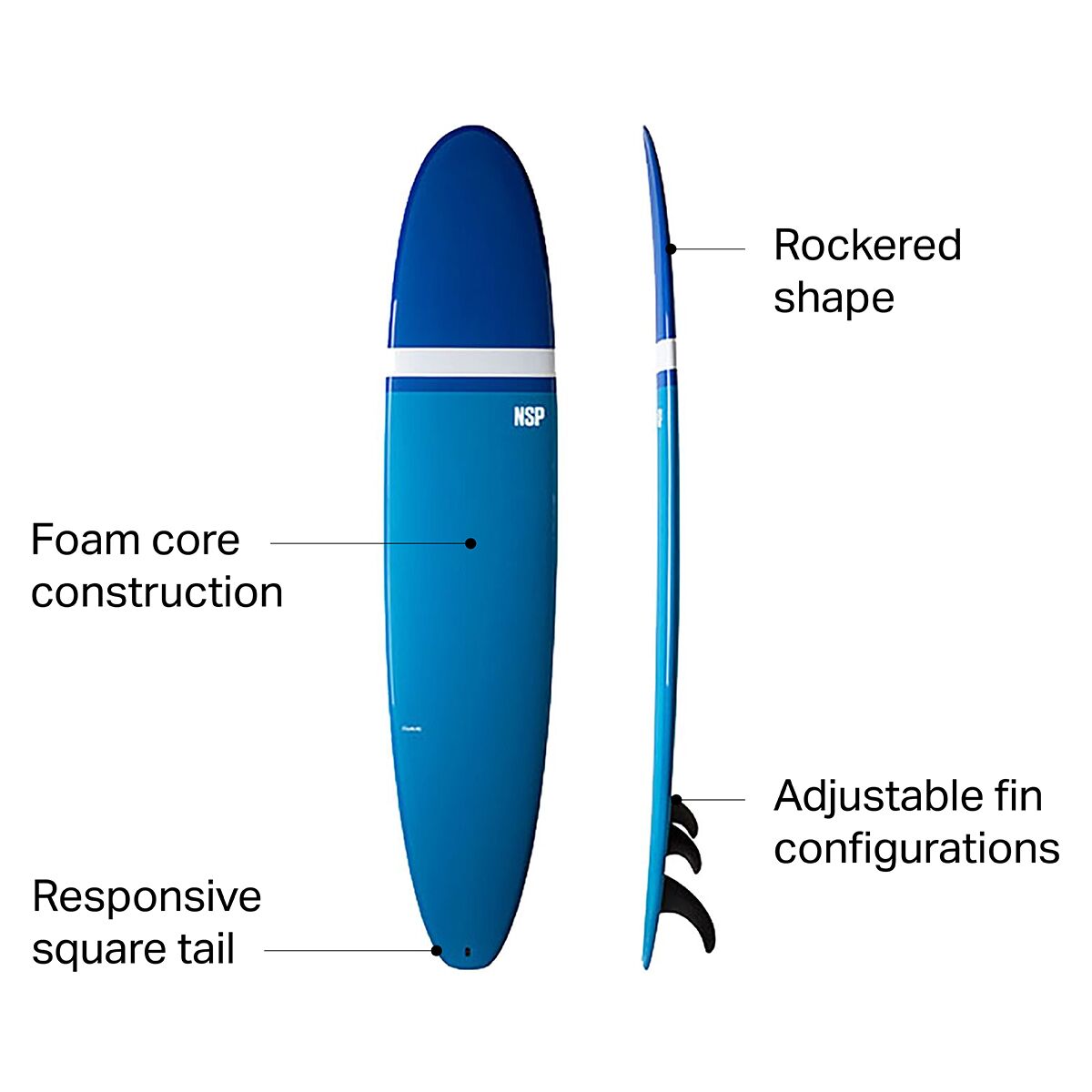 NSP Longboard Elements HDT Surfboard Surf