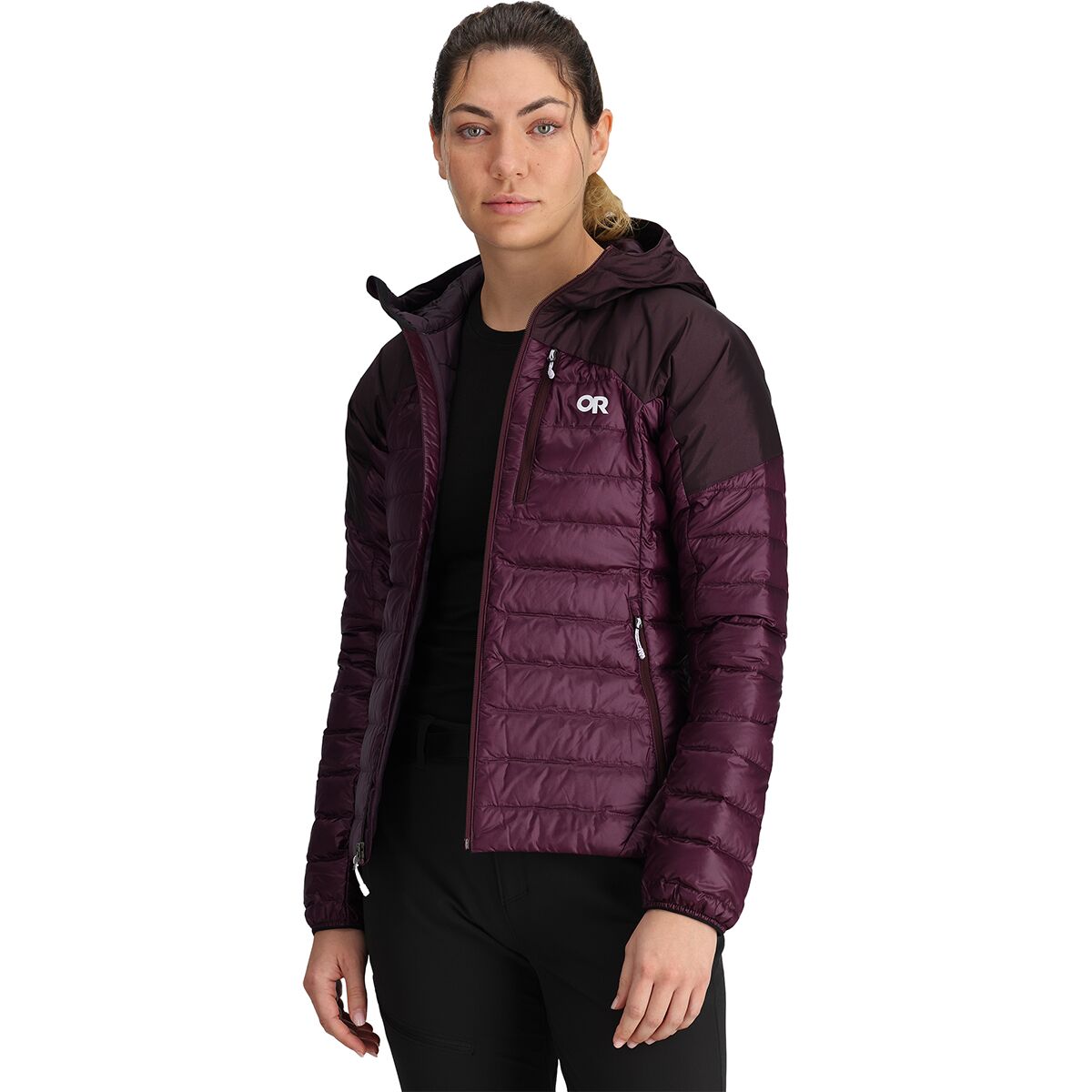Женская куртка Outdoor Research Helium Down Hooded, цвет: Аметистовый — фото 2