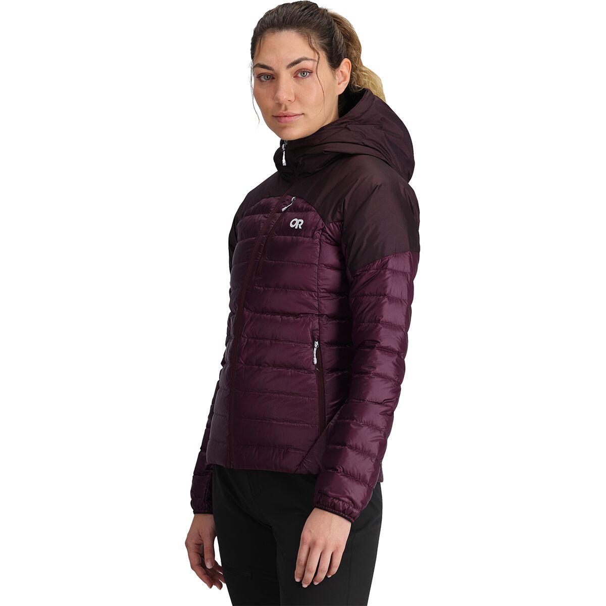 Женская куртка Outdoor Research Helium Down Hooded, цвет: Аметистовый — фото 5