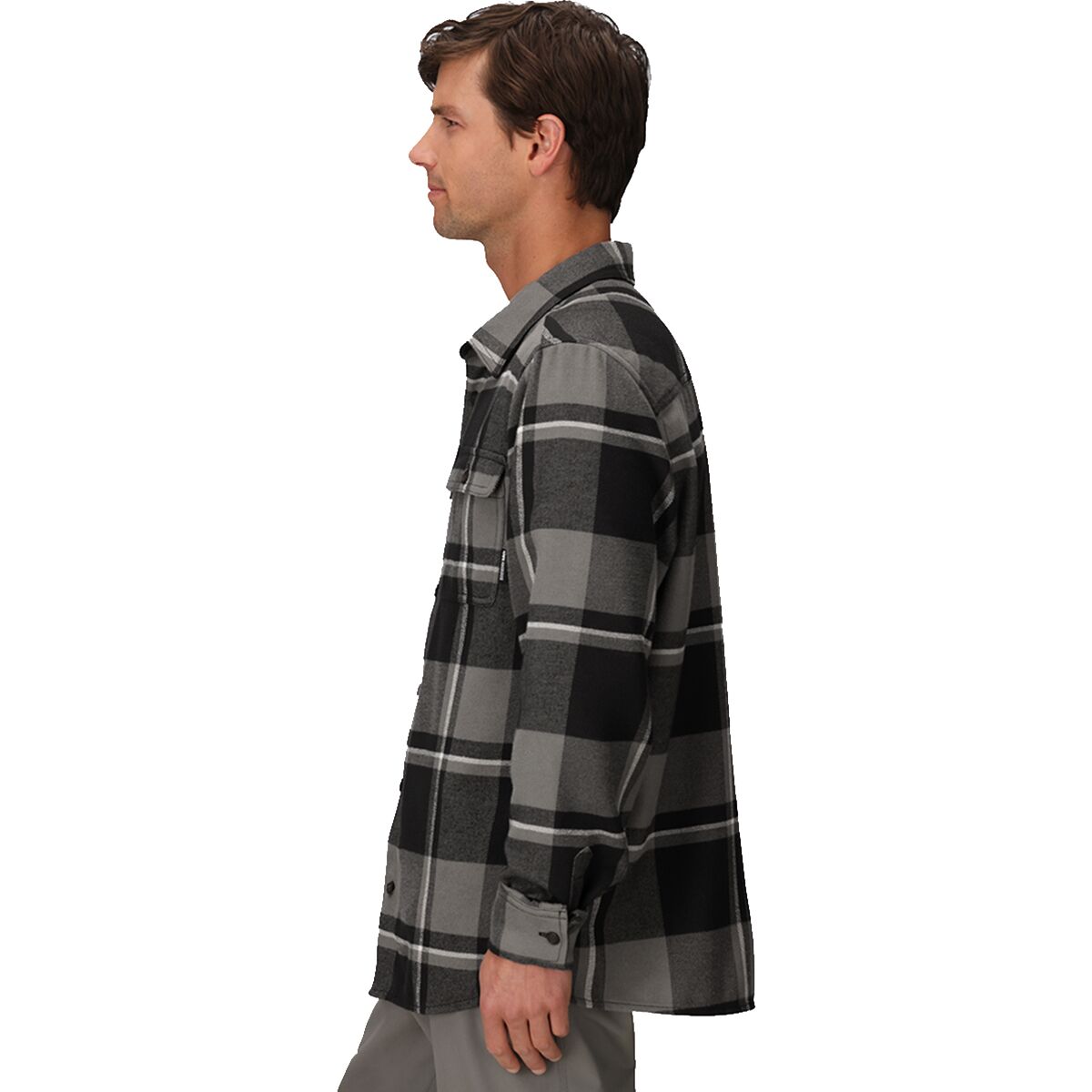 Мужская рубашка Outdoor Research Feedback Flannel Twill, цвет: Чёрный / Оловянный клетчатый — фото 4