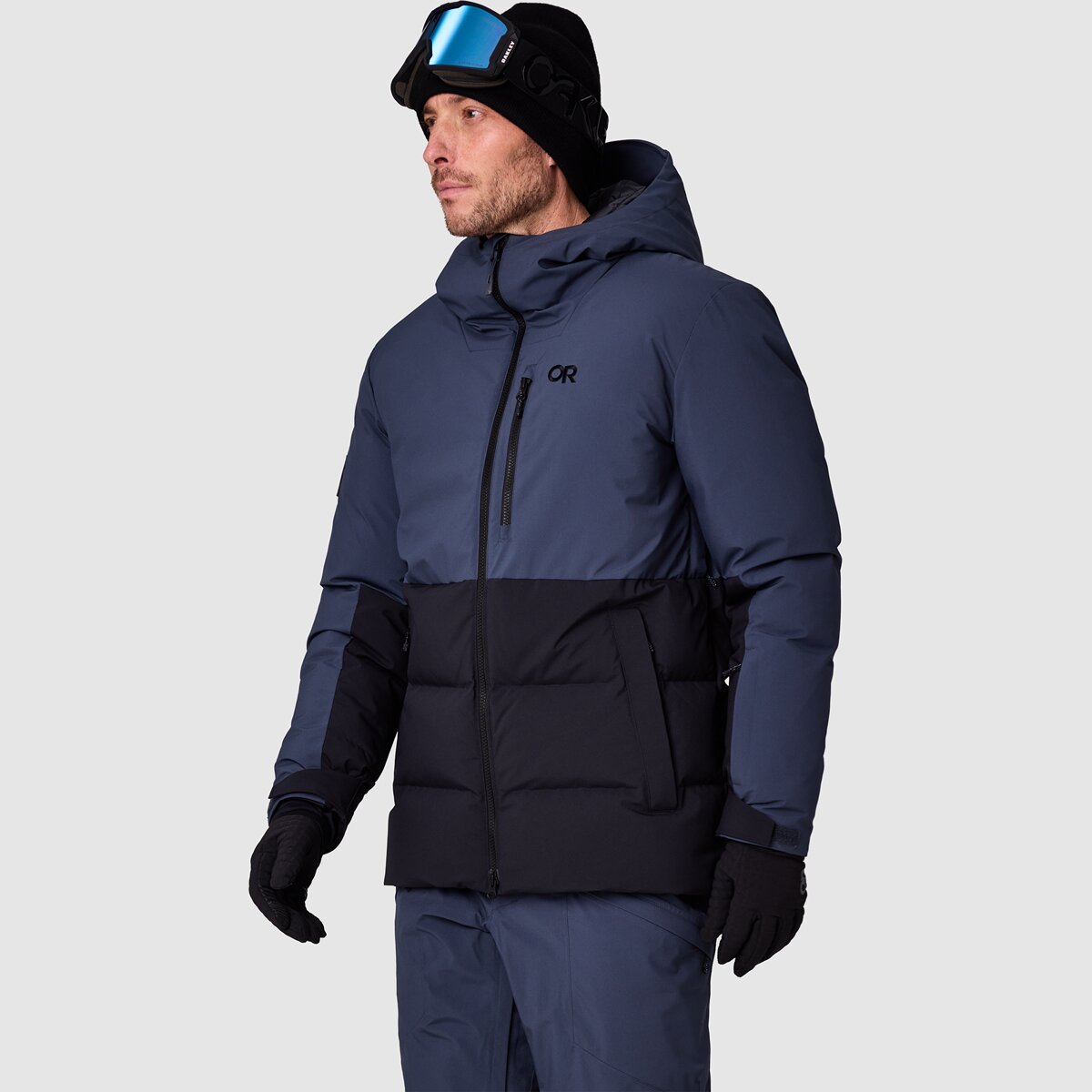 Мужская куртка Outdoor Research Snowcrew Down Jacket, цвет: Atlantic / Чёрный — фото 4
