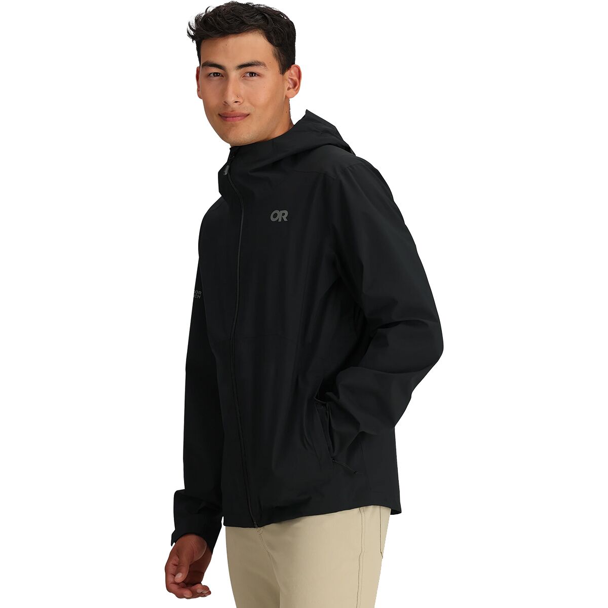 Мужская куртка Outdoor Research Stratoburst Stretch Rain Jacket, цвет: Чёрный — фото 4