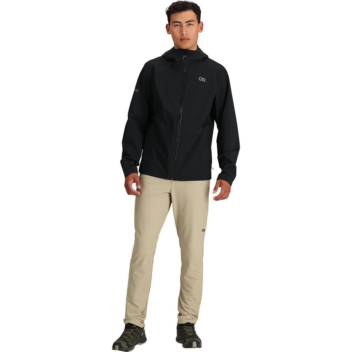 Мужская куртка Outdoor Research Stratoburst Stretch Rain Jacket, цвет: Чёрный — фото 6