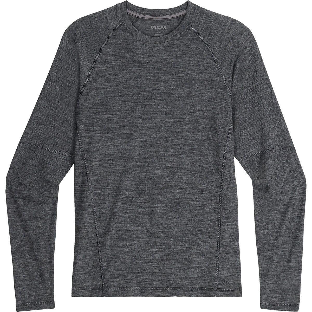 Мужской топ Outdoor Research Alpine Onset Merino 150 Crew, цвет: Чёрный меланжевый — фото 3